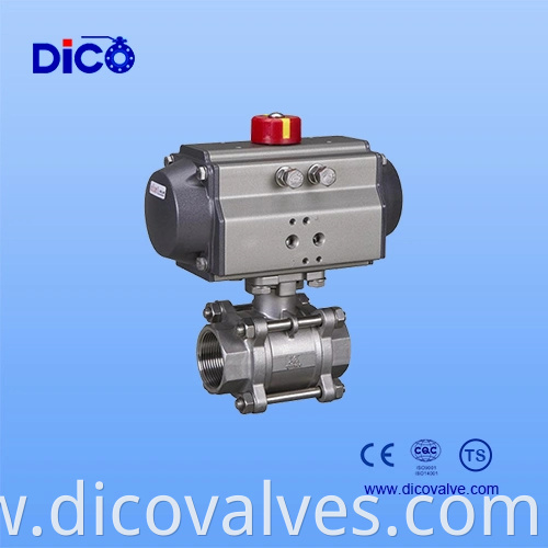 CE ISO Ts Stainless Steel Pneumatic/Electric Actuator Control Industrial 3PC Floating Ball Valve